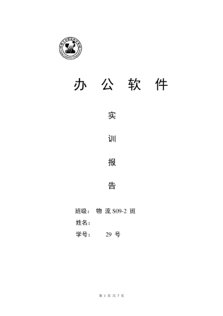 办公软件实训报告