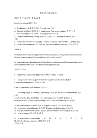 雅思写作话题词汇(全).