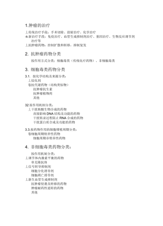 抗肿瘤药物知识