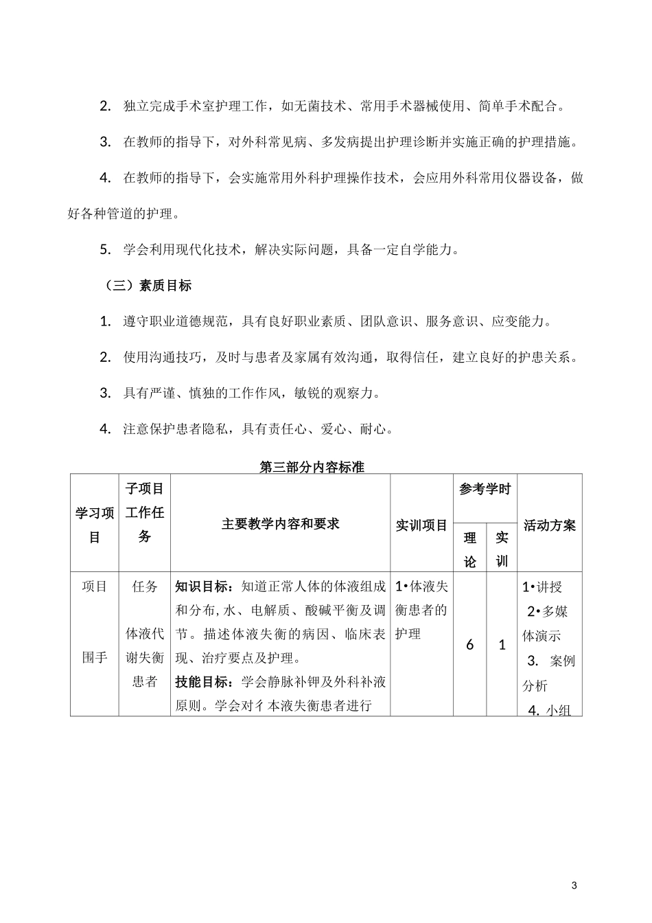 《外科护理学》课程标准_第3页