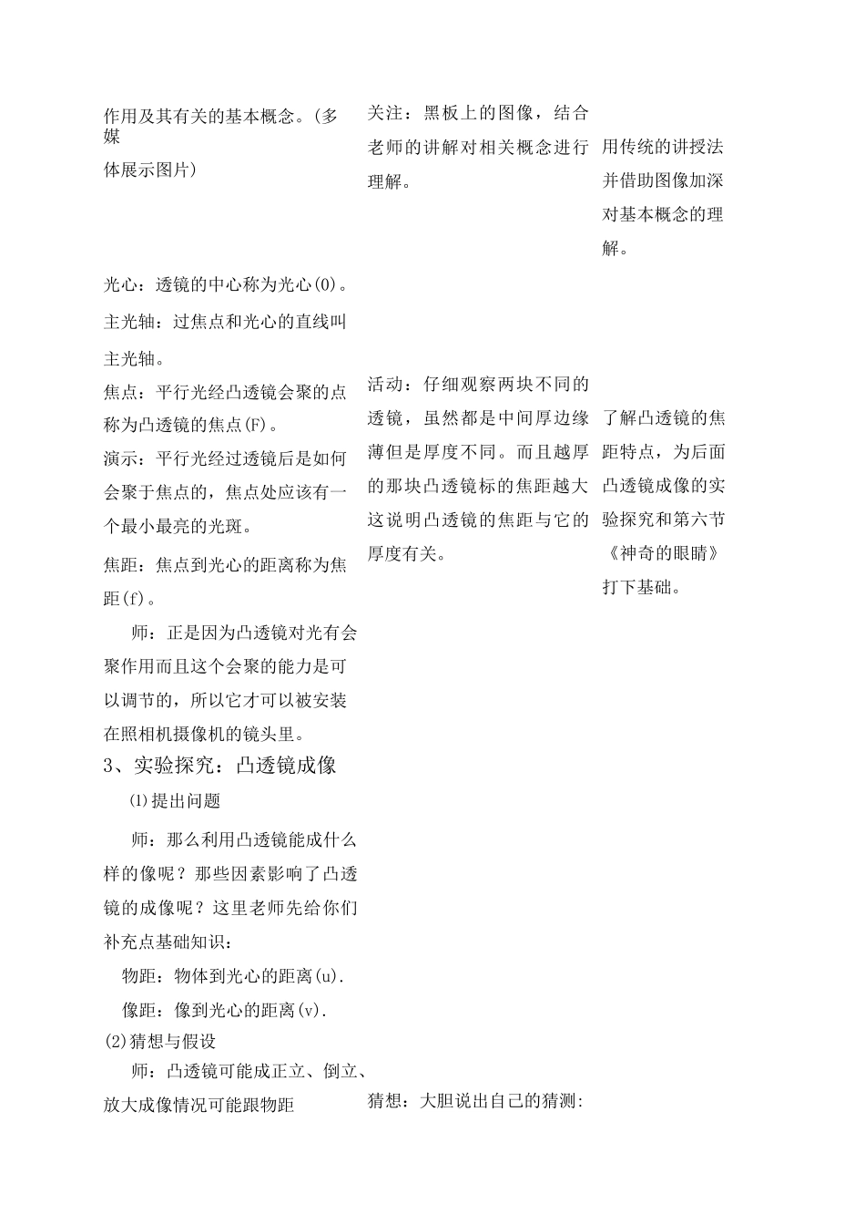 凸透镜成像 (教学设计)_第3页