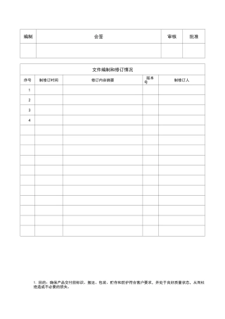 产品贮存、搬运和防护管理程序