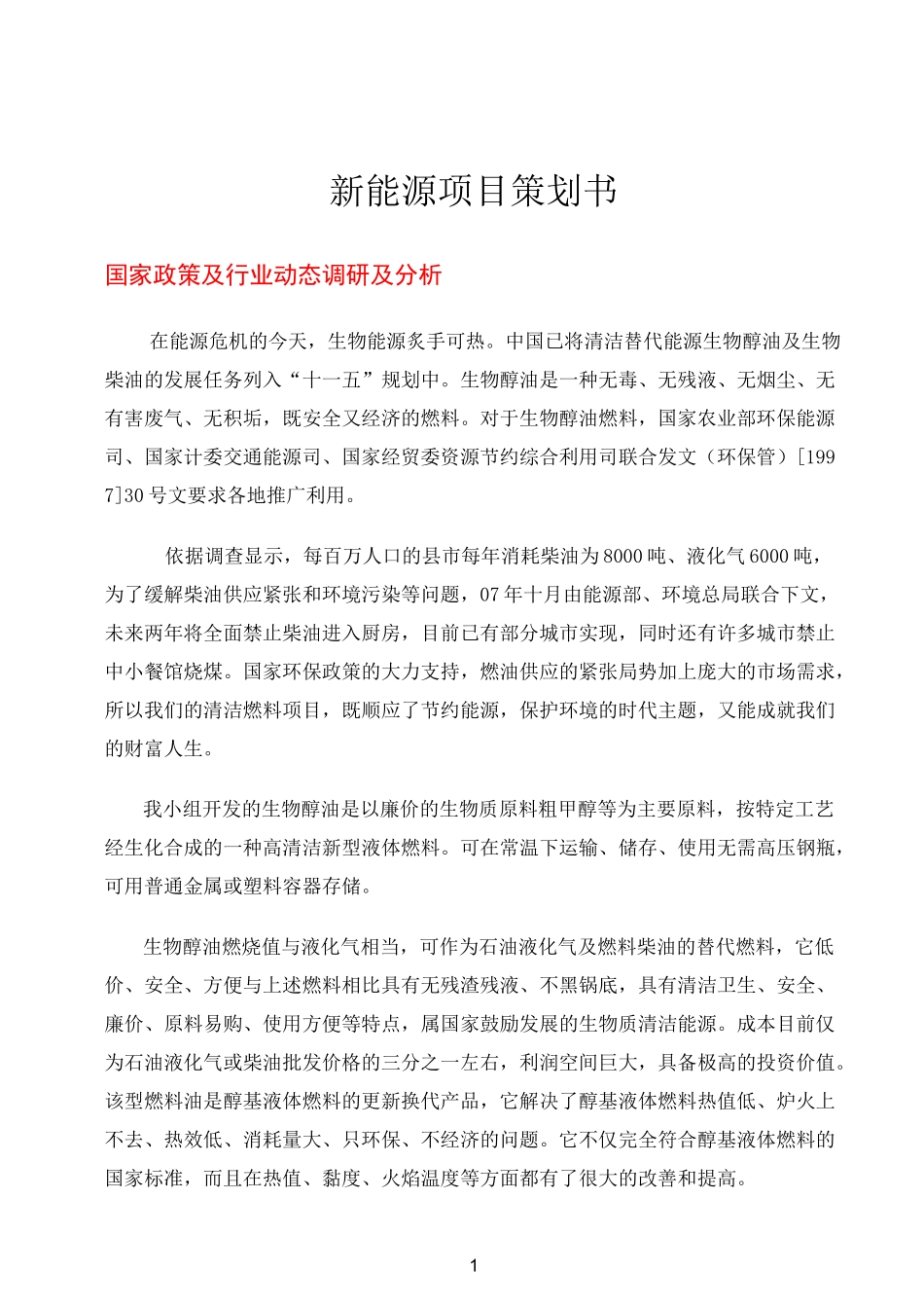 新能源项目策划书_第1页