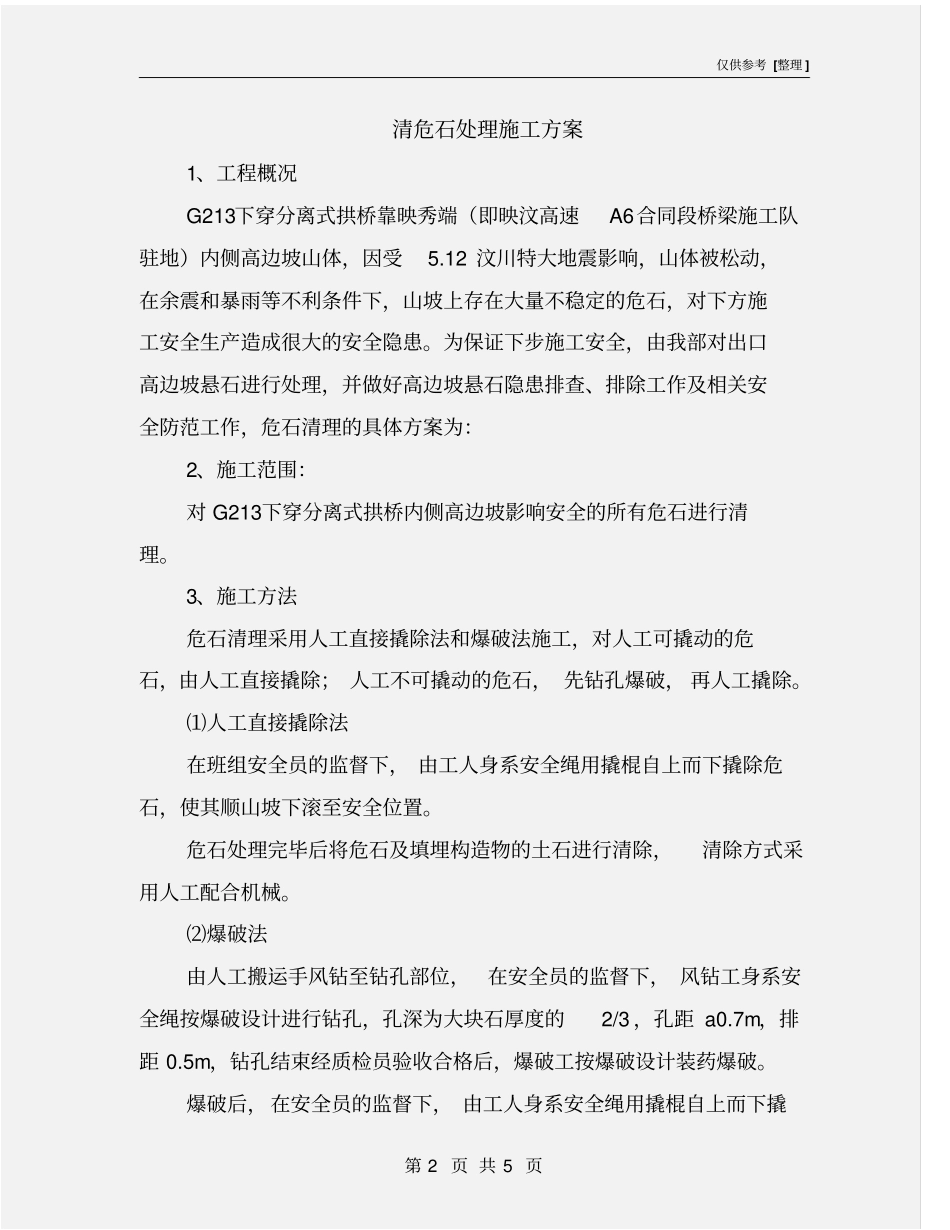 清危石处理施工方案_第2页