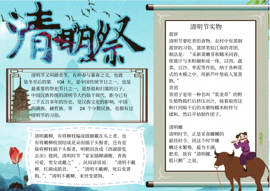 清明小报手抄报模板_第1页