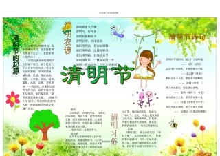 清明节主题电子小报模板A4