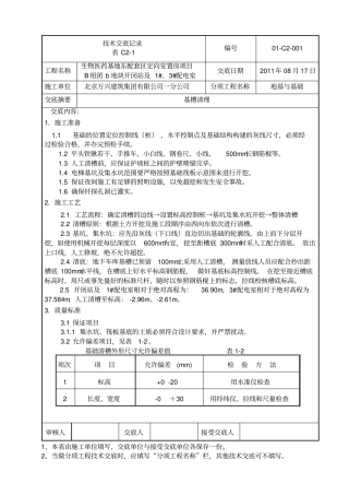 清槽技术交底记录