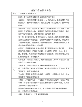 清洗工作站技术参数