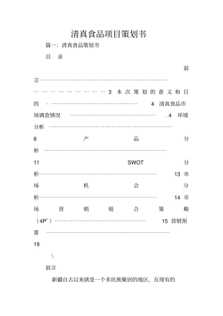 清真食品项目策划书