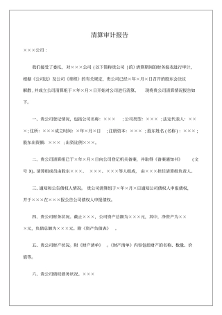 清算审计报告