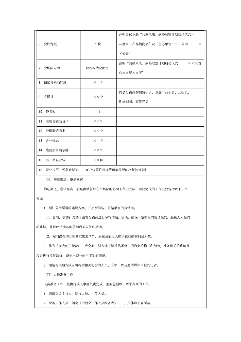 渠道招商会操作方案_第3页