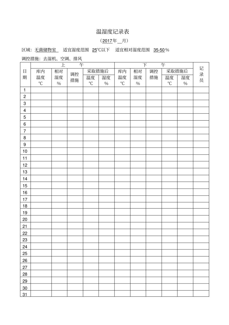 温湿度记录表_第1页