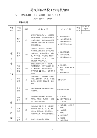 游凤学区学校工作考核细则