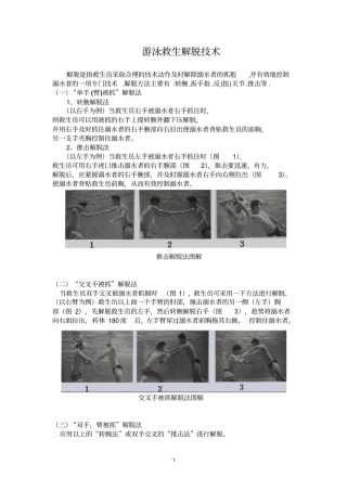 游泳救生员解脱技术详解2011