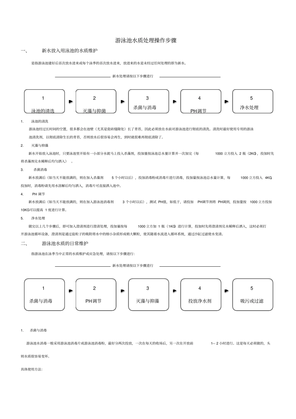 游泳池水质处理操作步骤_第1页