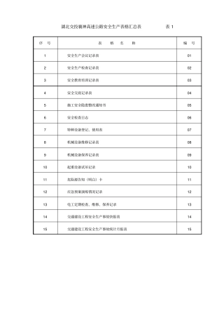 湖北标准化指引第九册安全用表大全