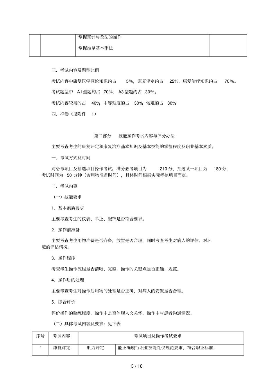 湖北职业技术学院中职生单招试题康复治疗_第3页