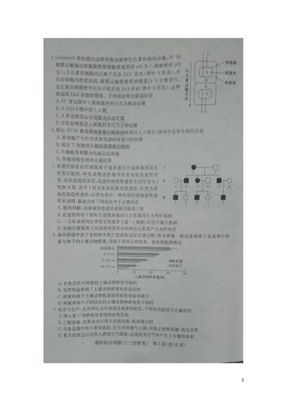 湖南十三校2017届高三理综第二次联考试题扫描版_第2页