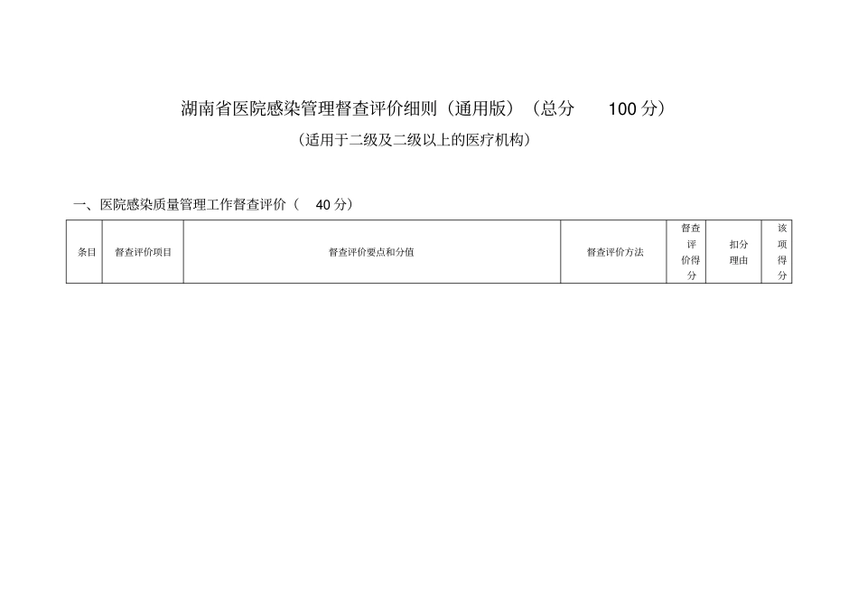 湖南医院感染的管理督查_第1页