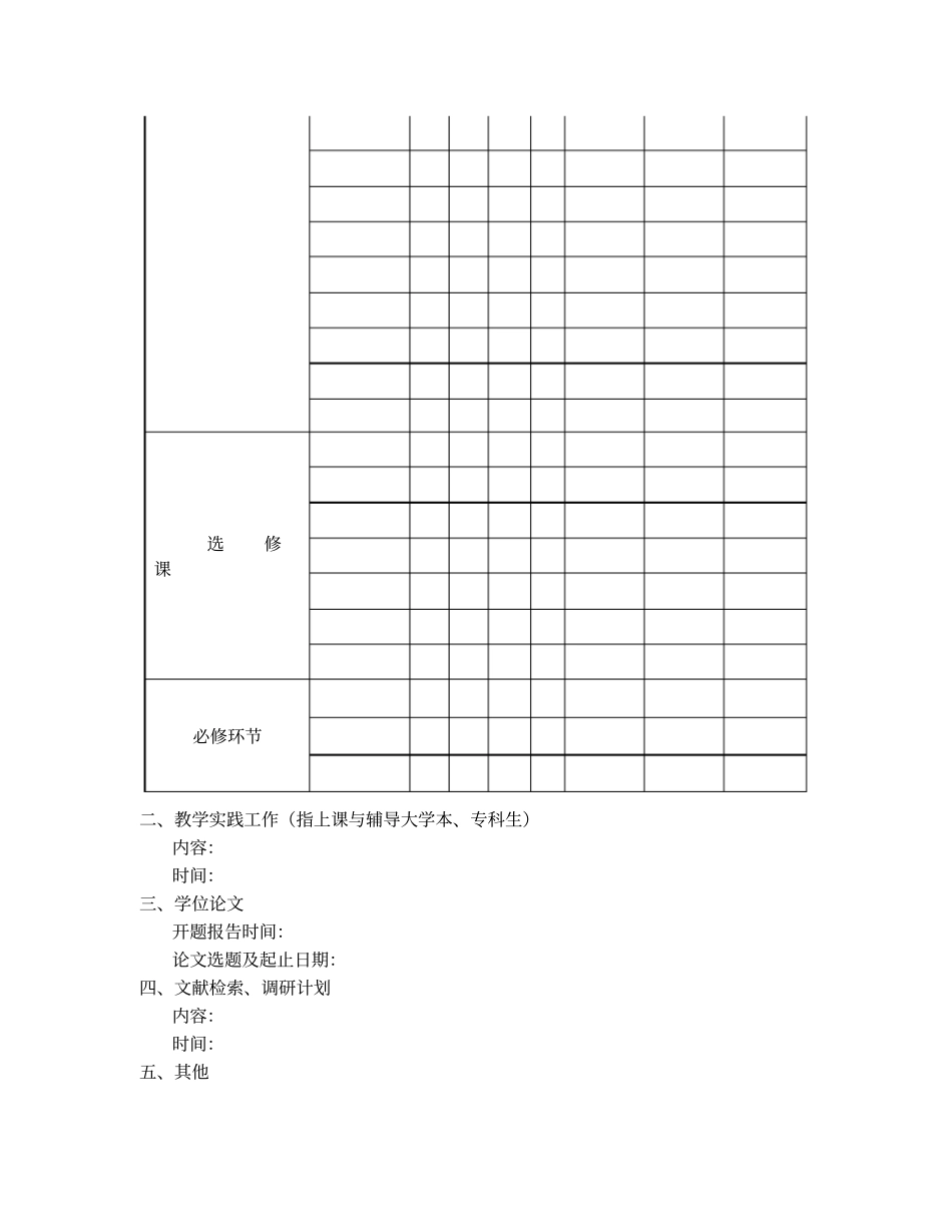 湖南师范大学非全日制硕士研究生个人培养计划_第2页