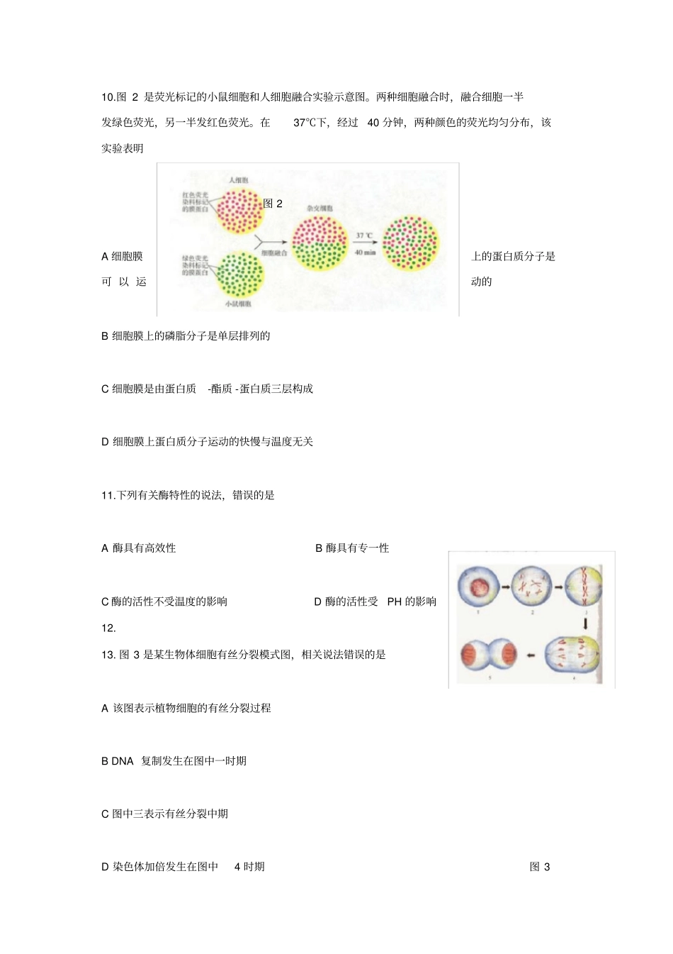 湖南普通高中学业水平考试生物试卷_第3页