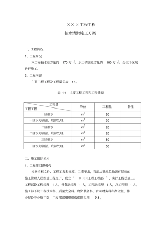 湖泊抽水清淤施工专业技术方案