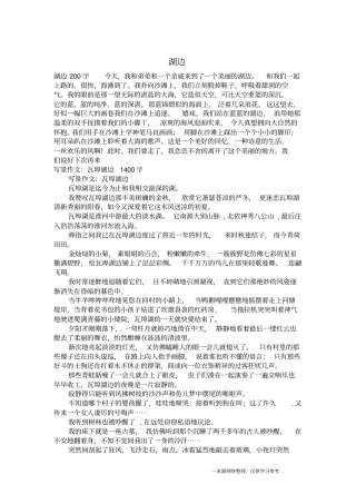 湖边_五年级日记