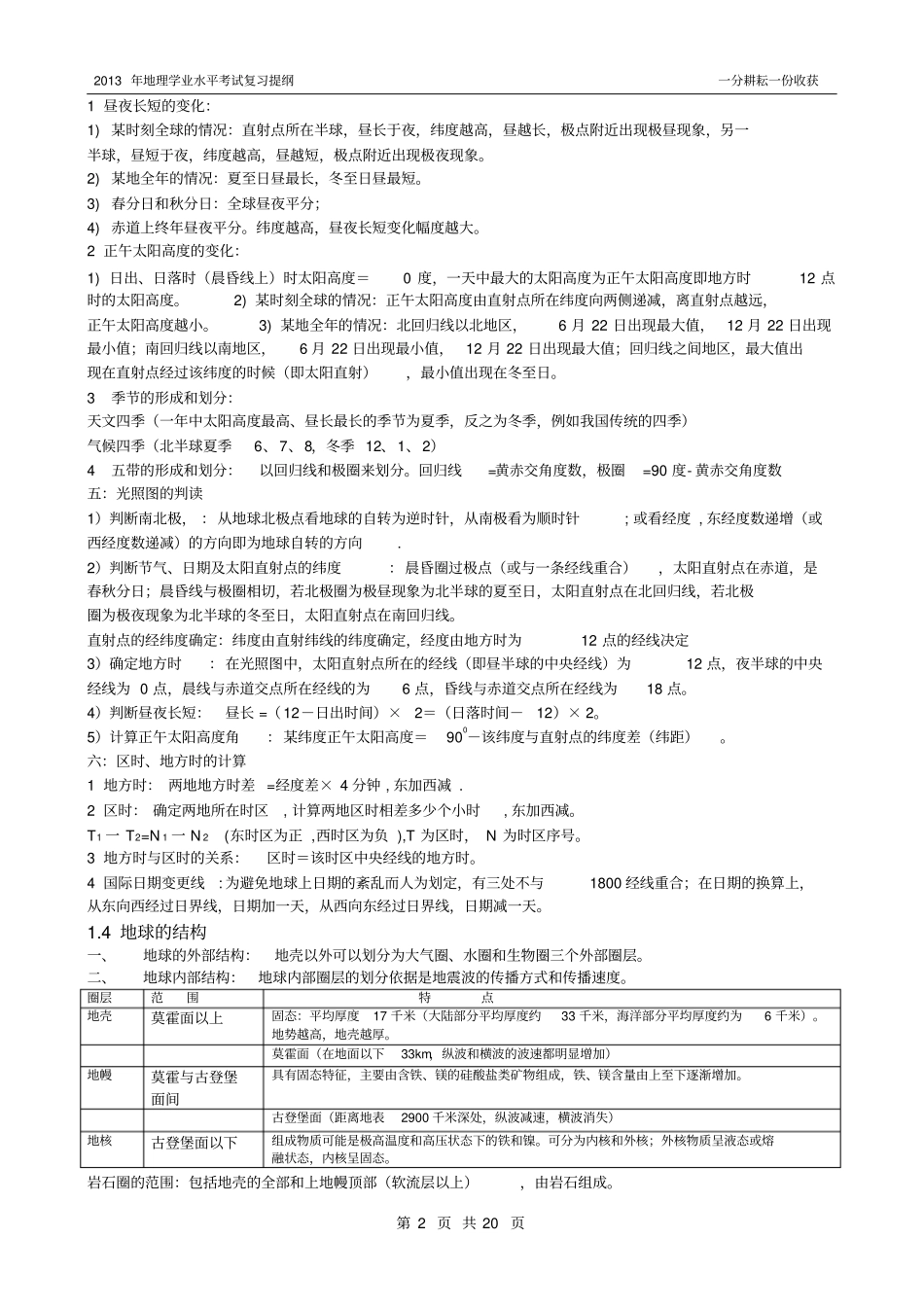 湘教版高中地理必修3册复习提纲_第2页