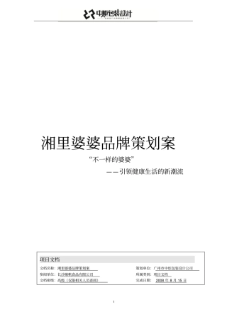 湘里婆婆品牌的策划沟通案1