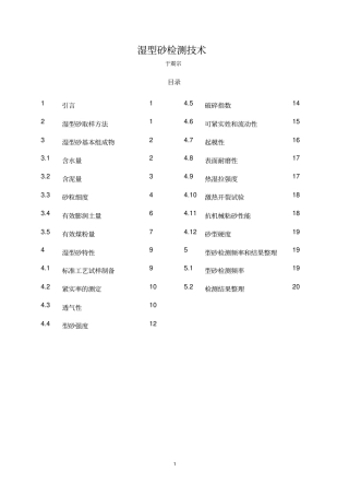 湿型砂检测技术