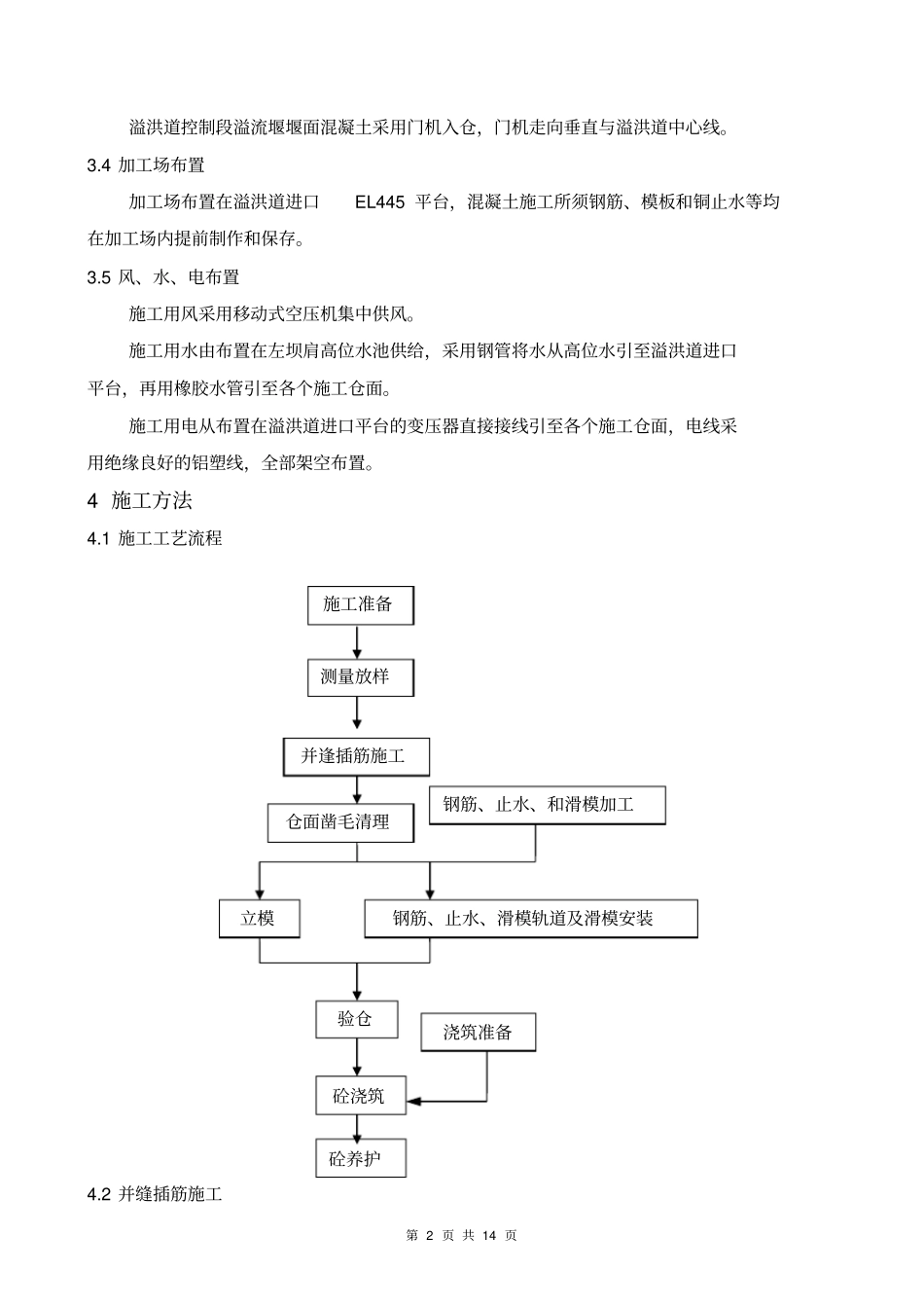 溢流堰堰面混凝土施工作业指导书_第2页