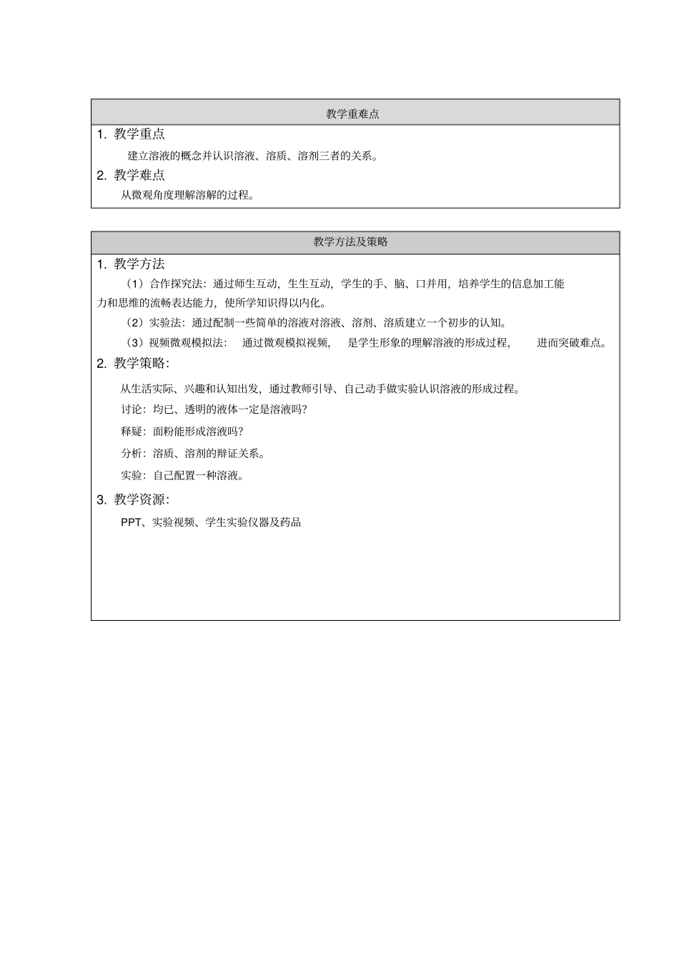 溶液的形成教学设计-_第2页