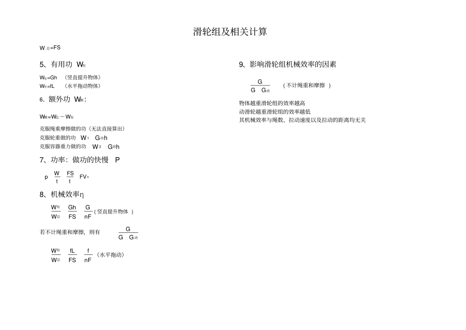 滑轮组机械效率公式总结_第2页