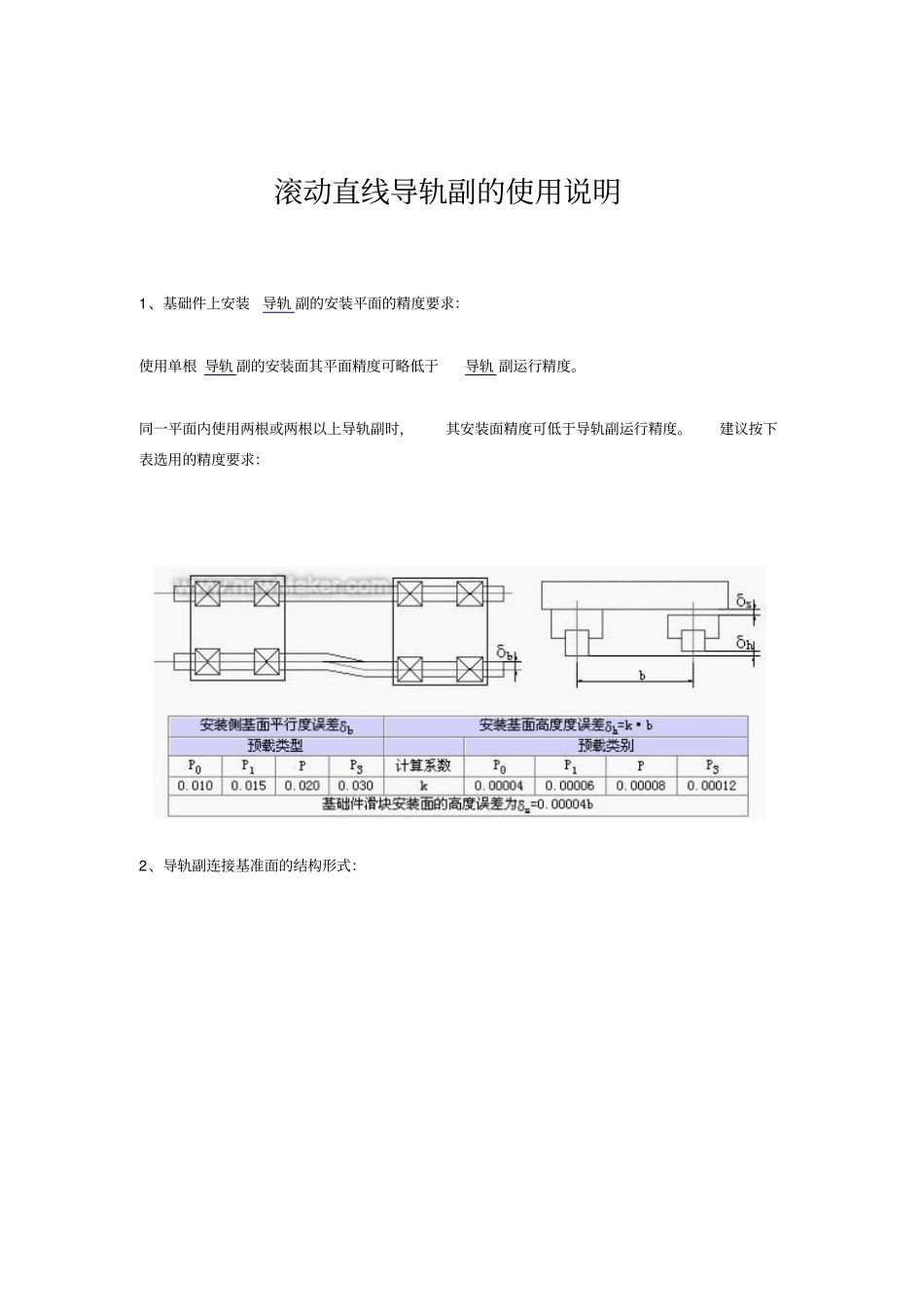 滚动直线导轨的安装说明_第1页