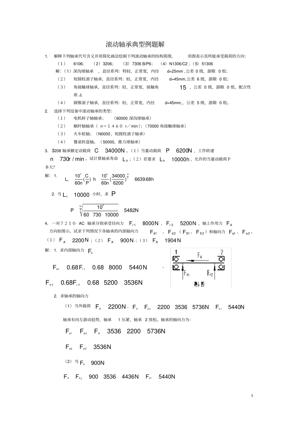 滚动轴承典型例题解_第1页