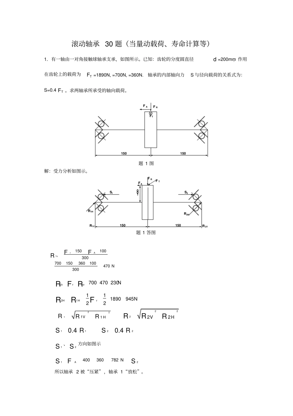 滚动轴承计算题30题_第1页