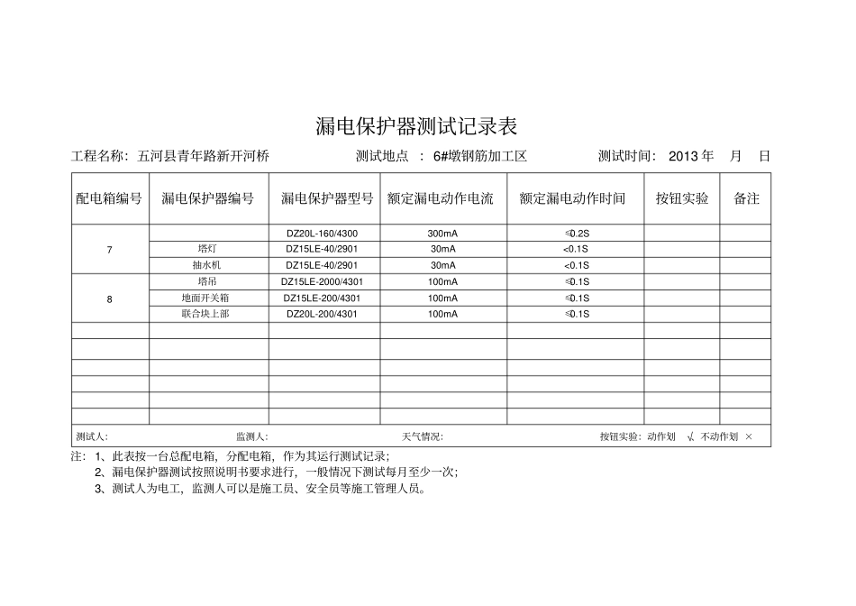 漏电保护器测试记录表_第3页
