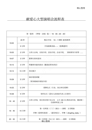 演出活动规程表