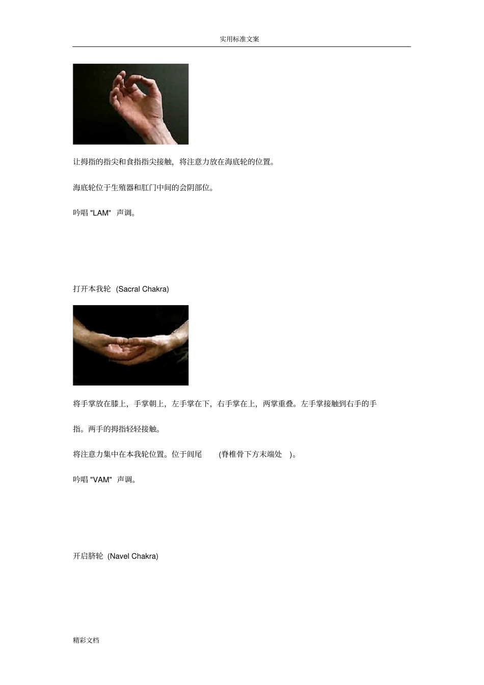 激活人体七个脉轮地手印特殊地手势和声音、静坐数息法_第3页