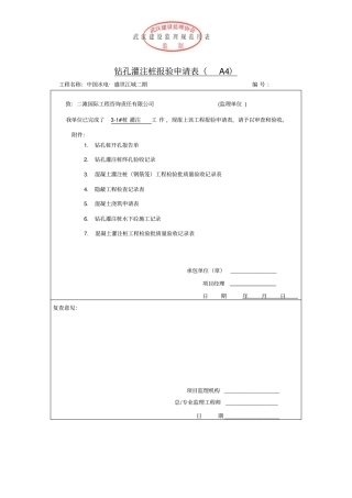 灌注桩验收表格