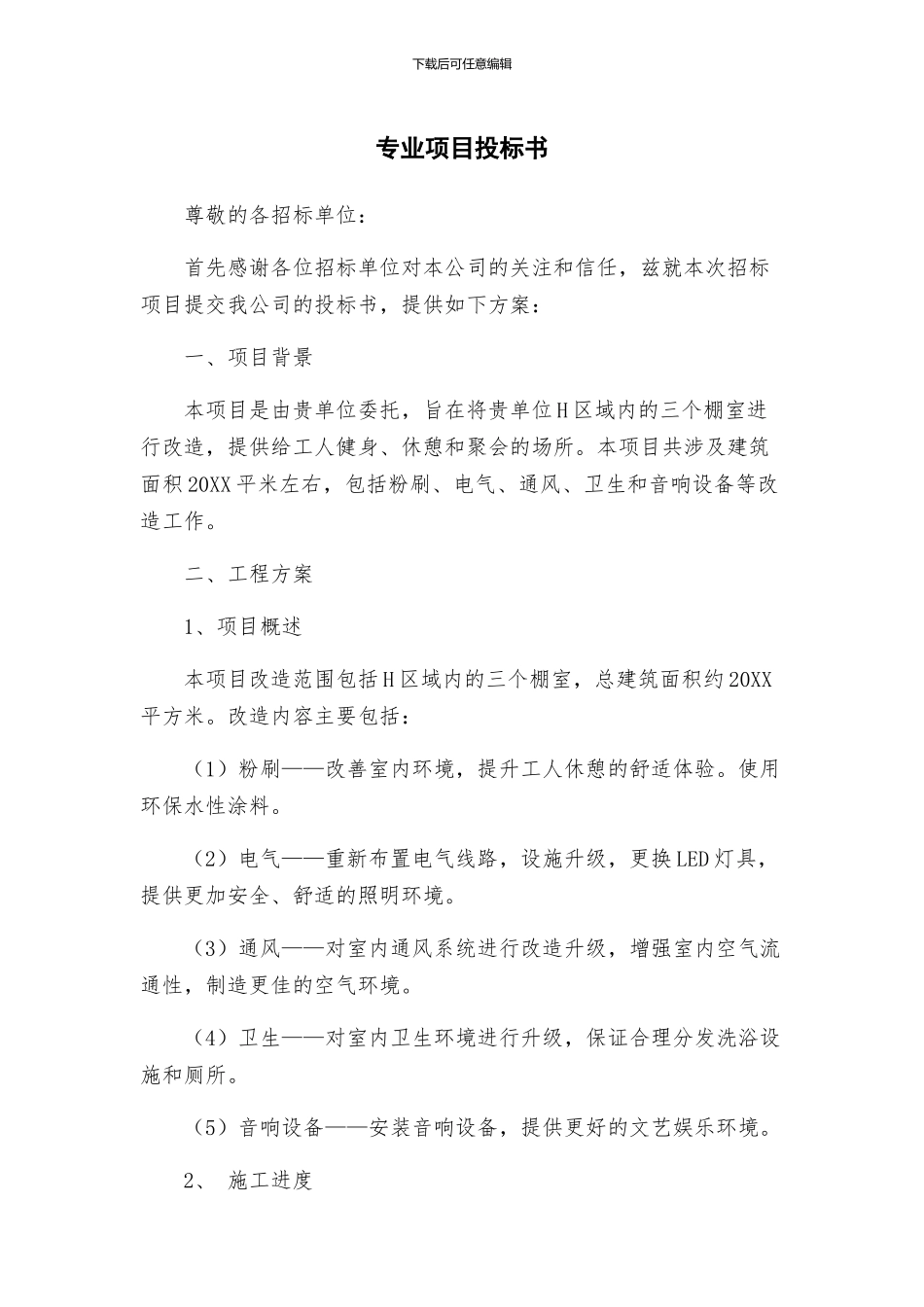 专业项目投标书_第1页