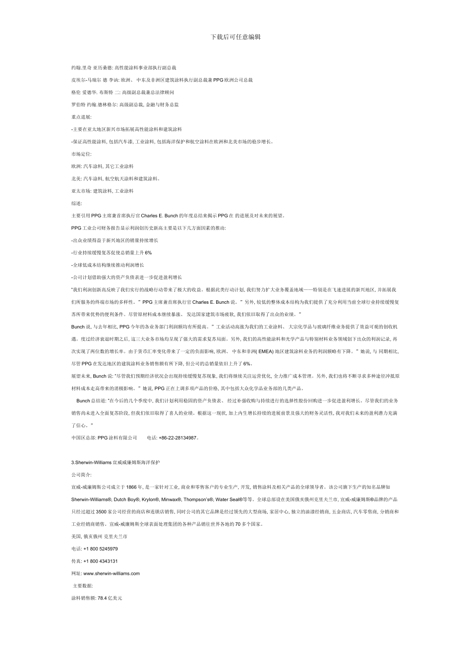 世界十大涂料品牌公司年度报告_第3页