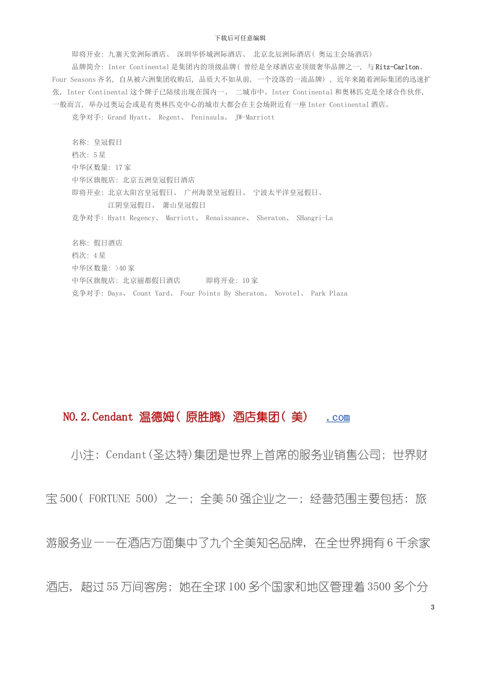 世界十大酒店集团介绍模板_第3页