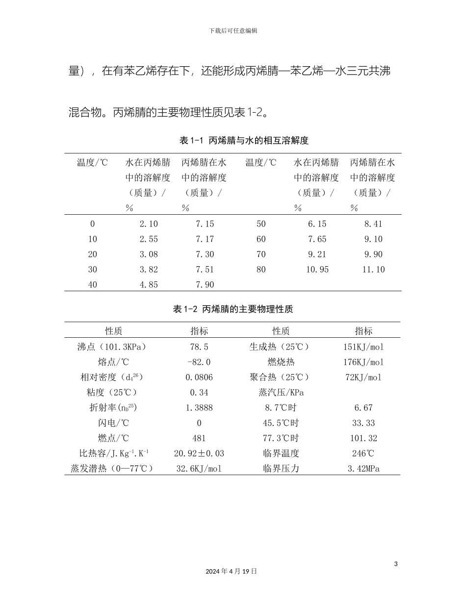 丙烯腈工厂设计文献综述_第3页