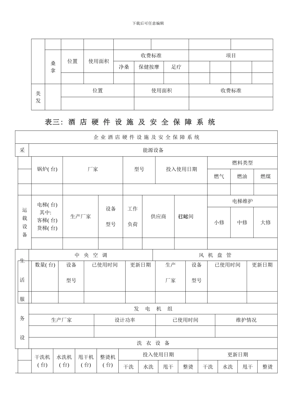 业主酒店状况调查表_第3页