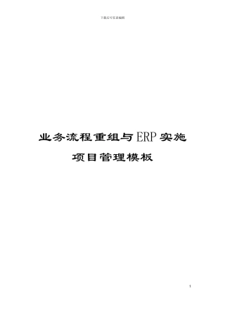 业务流程重组与ERP实施项目管理模板