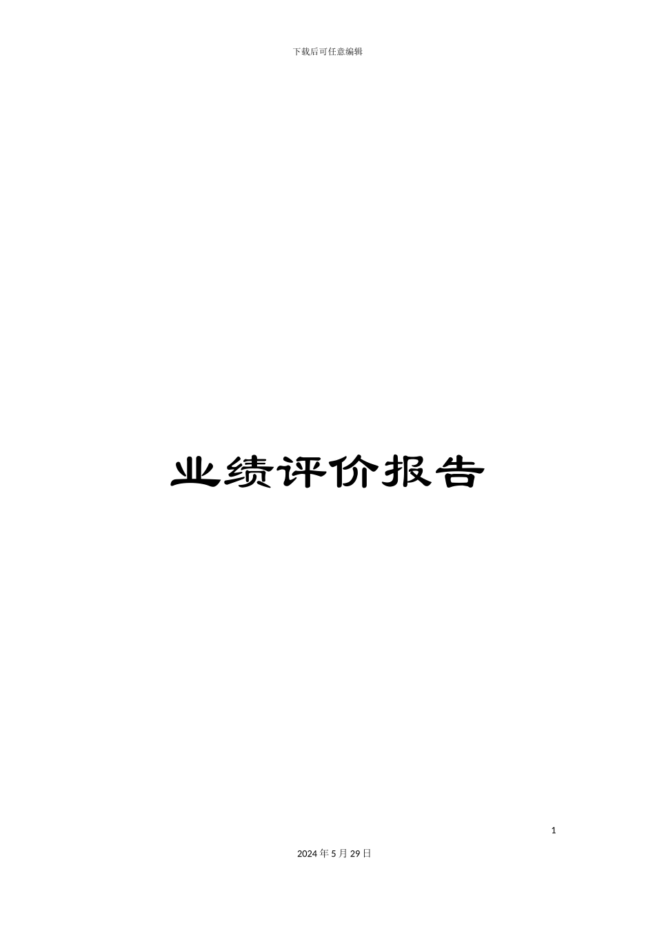 业绩评价报告_第1页