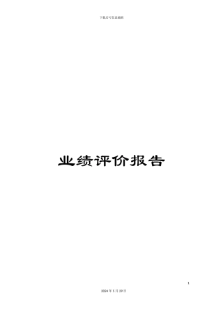 业绩评价报告