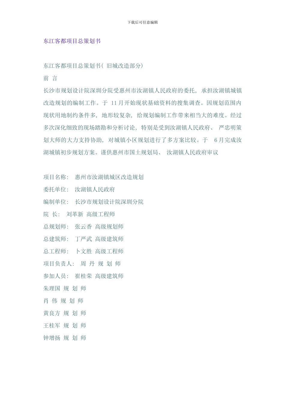 东江客都项目总策划书样本_第1页