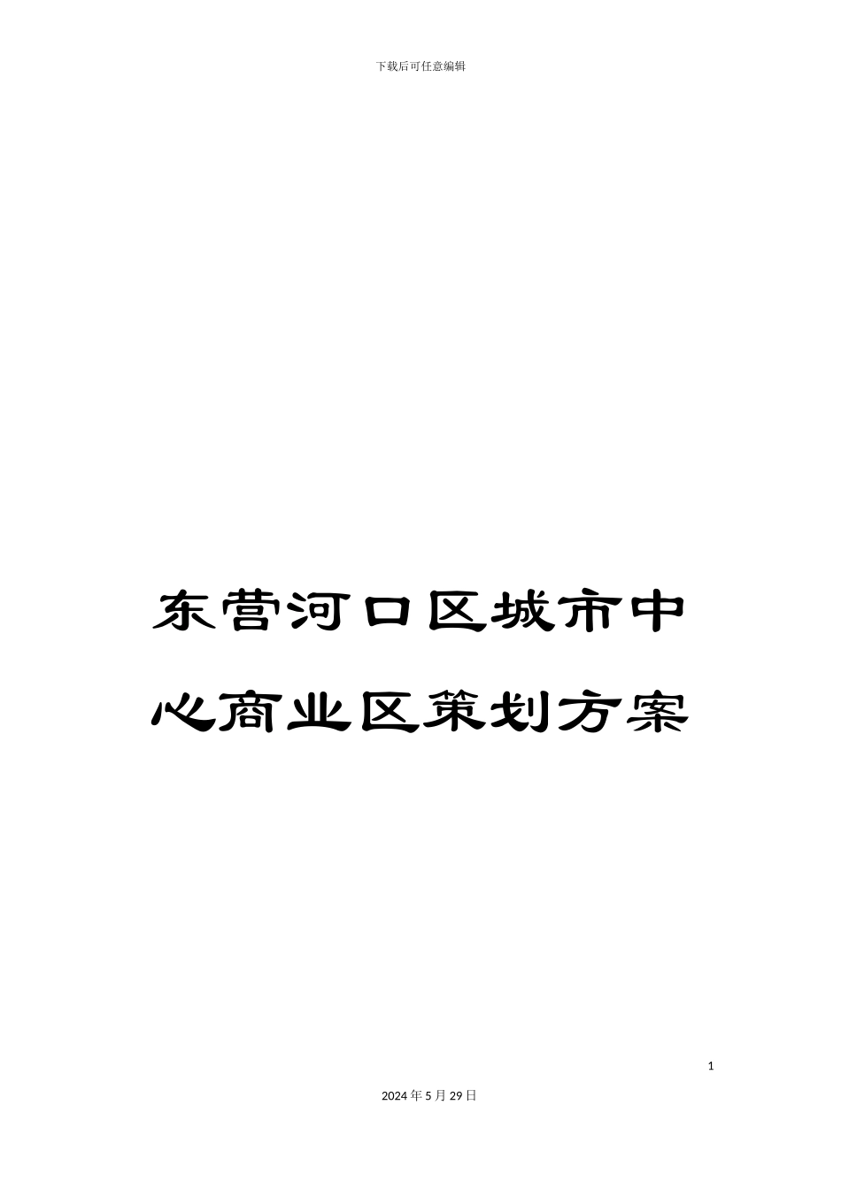 东营河口区城市中心商业区策划方案_第1页